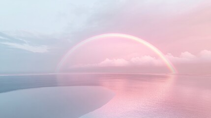 Pastel Rainbow Over Water