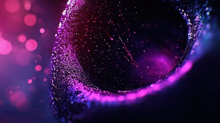 Abstract design shows particles with shimmering and flowing characteristics