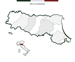 Regione Emilia-Romagna in Italia - mappa vettoriale   © Jessica Paradis
