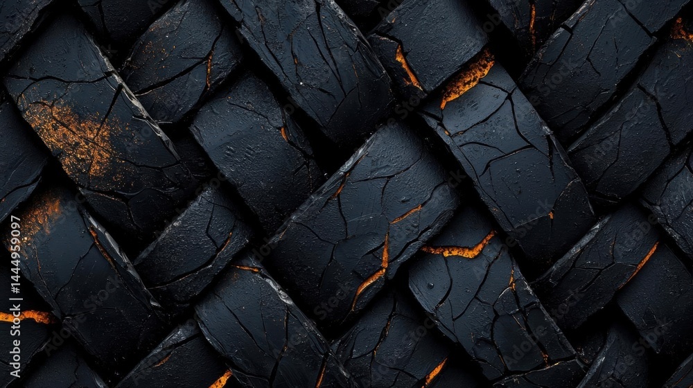 Poster close-up of a textured surface with a herringbone pattern. the surface appears to be made up of smal
