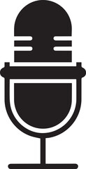 Microphone Silhouette Vector – Clean Black Singing Equipment Art