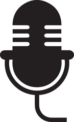 Microphone Silhouette Vector – Clean Black Singing Equipment Art