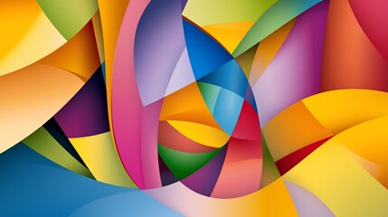 Obraz premium Chromatic Cascade Layered Abstract Shapes