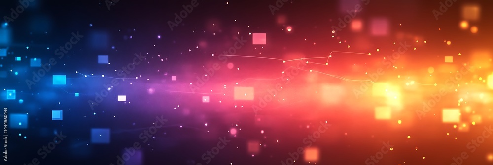 Poster abstract cosmic burst: a vivid digital panorama showcases a dynamic blend of light and energy, where
