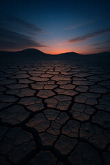 Fractured Silende - Cracked Earth at Dusk