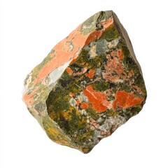 Unakite Mineral Stone White Background Photo