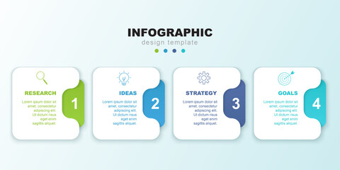 Modern infographic with square rounded boxes