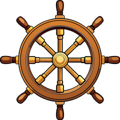 High-Quality Nautical Ship Wheel Vector Illustration for Authentic Maritime, Sailing, and Navigation Designs – The Ultimate Asset for Adobe Stock and Creative Sea Adventures