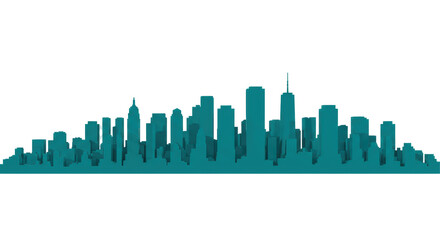 Isolated City Skyline Silhouette
