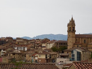 Obraz premium Panoramic view of Elciego, Spain. Small medieval town in Alava, Basque Country 