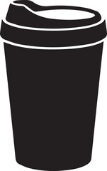 Reusable Cup Silhouette Black Vector – Minimal Eco Drinkware Illustration