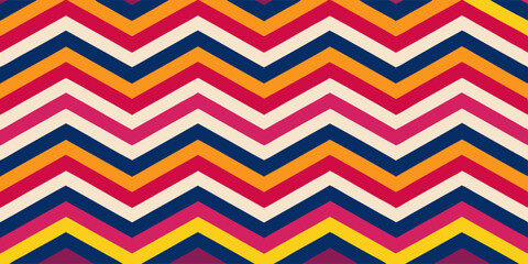 Modern chevron stripe background with bold alternating colors, Seamless zigzag pattern.