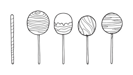 Lollipops Line Art Creative Expression in Black and White