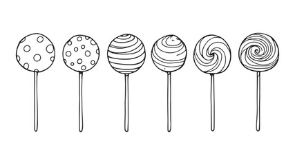 Lollipops Line Art Minimalist Design with Bold Artistic Lines