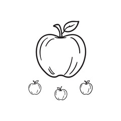 line art vector of custard apple for natural food concept