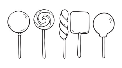 Lollipops Line Art Minimalist Design with Bold Artistic Lines