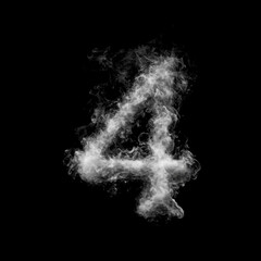 Curling Smoke Number 4 Overlay - Elegant Smoke Text Effect for Mystical Designs. Perfect for Dark, Gothic and Fantasy Projects.