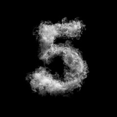 Curling Smoke Number 5 Overlay - Elegant Smoke Text Effect for Mystical Designs. Perfect for Dark, Gothic and Fantasy Projects.