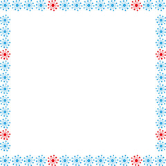 Snowflake winter frame. Christmas snowflake on white background border with empty space for your text