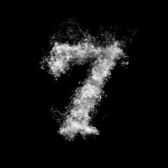 Curling Smoke Number 7 Overlay - Elegant Smoke Text Effect for Mystical Designs. Perfect for Dark, Gothic and Fantasy Projects.