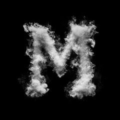 Curling Smoke Letter M Overlay - Elegant Smoke Text Effect for Mystical Designs. Perfect for Dark, Gothic and Fantasy Projects.
