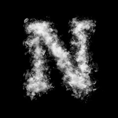Fototapeta premium Curling Smoke Letter N Overlay - Elegant Smoke Text Effect for Mystical Designs. Perfect for Dark, Gothic and Fantasy Projects.