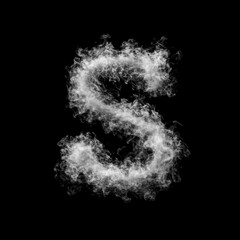 Curling Smoke Letter S Overlay - Elegant Smoke Text Effect for Mystical Designs. Perfect for Dark, Gothic and Fantasy Projects.