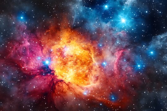 Vibrant Nebula Cosmic Cloudscape Stellar Space Background Image