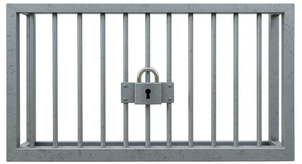 Isolated Jail Cell with Padlock