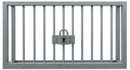 Isolated Jail Cell with Padlock