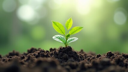 Obraz premium Green plants growing in soil