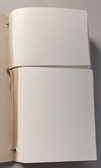 Blank photo album pages fanned open, ready for design , brochure, photography