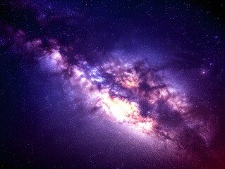 Obraz premium Majestic Night Sky Purple Milky Way Galaxy Starscape Astrophotography