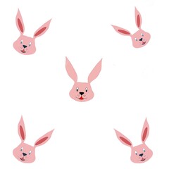 set of rabbits, fabric for babies, textile, print