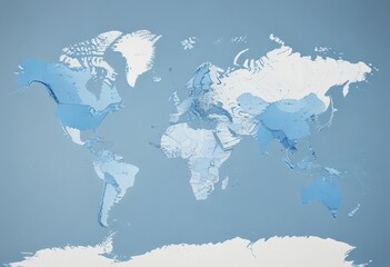 Blue & white modern political world map  Clean vector illustration ideal for presentations ,  simple,  template,  territory