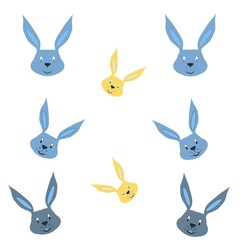 A vector set of rabbits