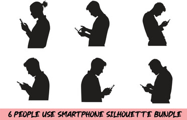 Smartphone User Silhouette Bundle