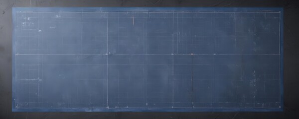 Blueprint photo effect template with grid & measurements, vintage design, vector