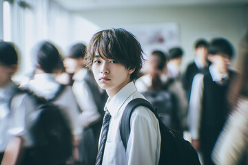周りに馴染めない男子高校生 Generative AI