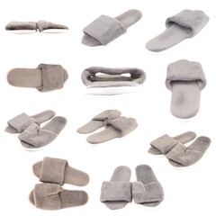 Indoor slippers isolated on white background