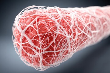 Detailed view of a complex cellular structure