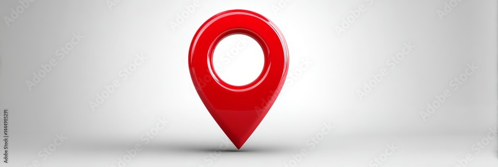 Aufkleber glossy red location pointer 3d icon design - a 3d glossy red location pointer icon, symbolizing navi