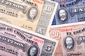 Old Mexican money - Peso a business background