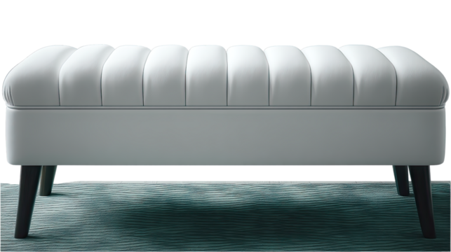 A comfortable 3D air conditioner and a relaxing air bed are isolated on a white background, suitable for a modern home interior design