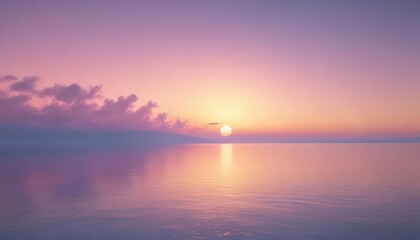 Obraz premium Blurred pink, blue, and yellow ombre, resembling a fluffy sunset, sunset, scene