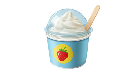 Isolated Soft Ice Cream in a Cup