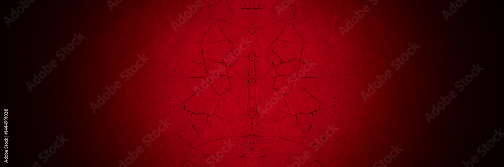 Poster Old wall texture cement black red  background abstract dark color design are light with white gradient background.