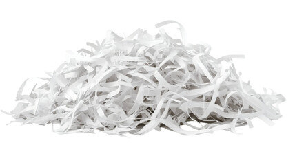 Shredded Paper Pieces Isolated on Clean White Background