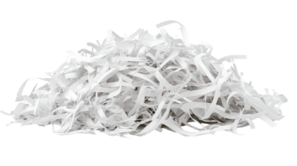 Shredded Paper Pieces Isolated on Clean White Background