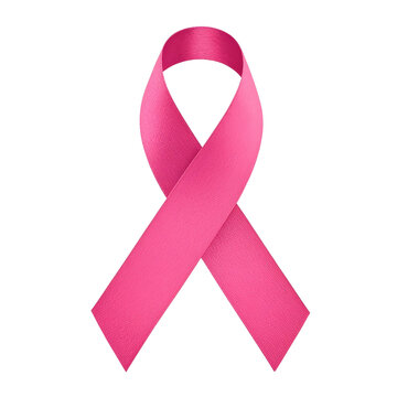 Breast cancer pink ribbon isolated on transparent background
